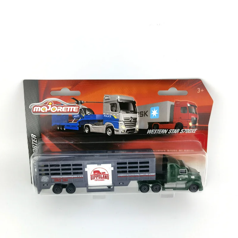 

1/64 Majorette Simulation Alloy Car Model Benz Truck Xixing Mann Trailer Transporter Toy