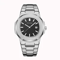 wholesale fashion men luxury watch pp design stainless steel quartz wristwatch luminous hand casual dress clock orologio