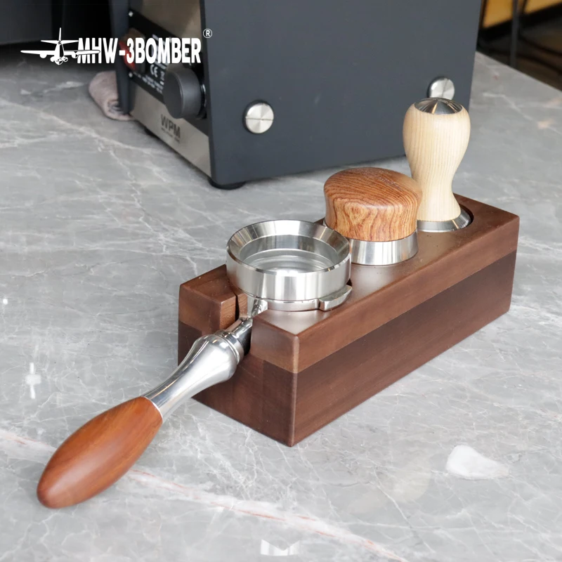 Держатель для темпера из орехового дерева подставка фильтра кофе эспрессо