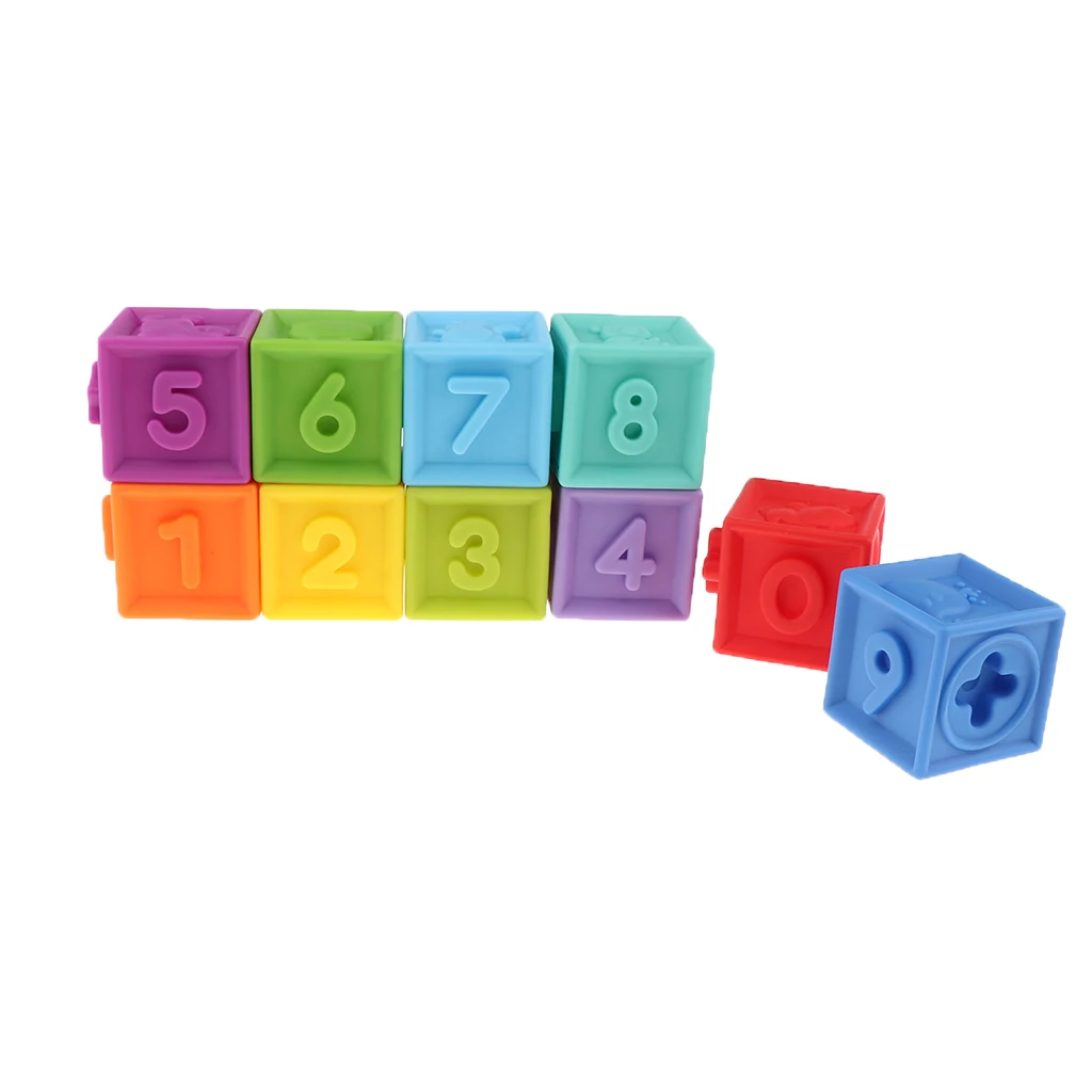 

12Pcs Soft Building Blocks Number Cubes Puzzles Baby Developmental Toy Gifts