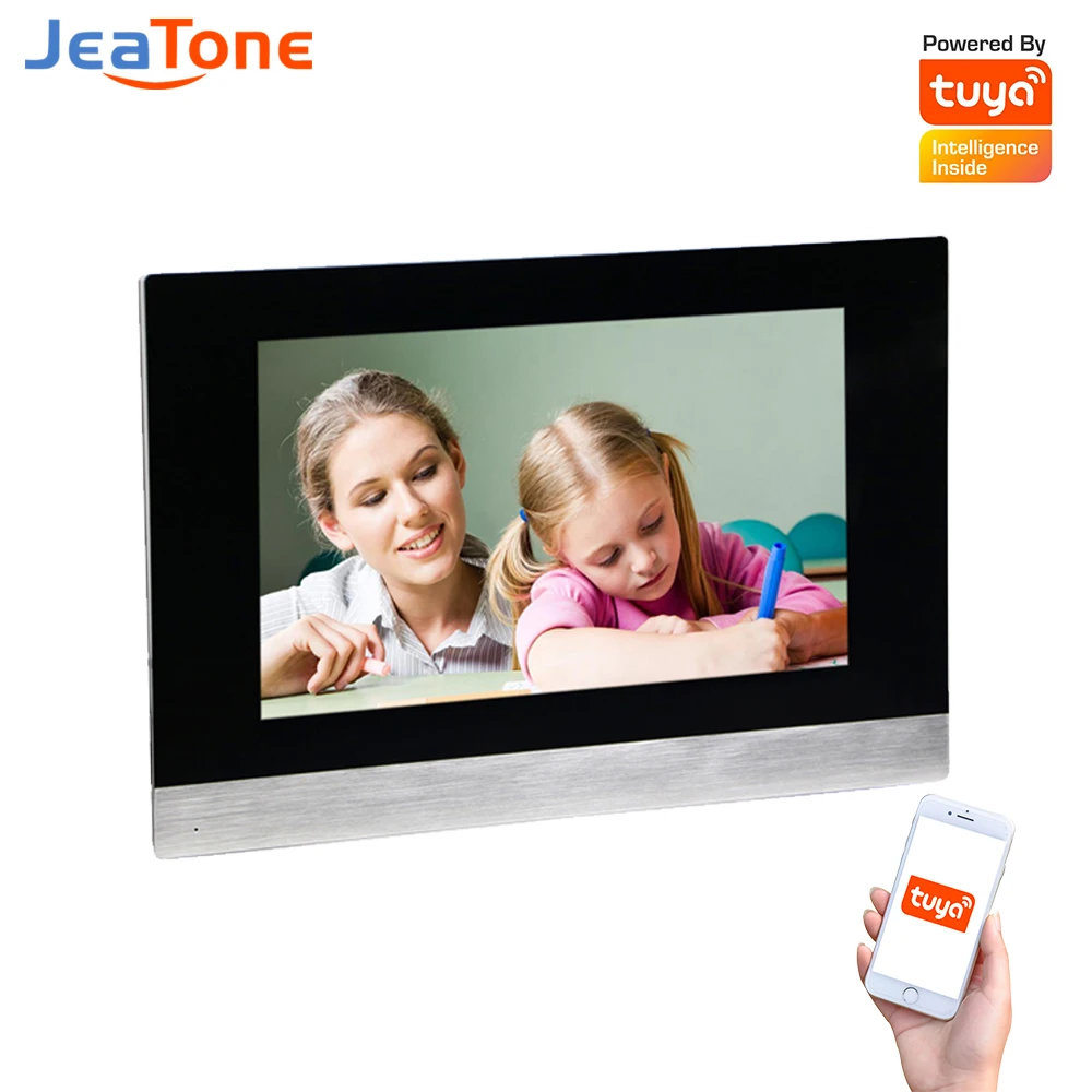 Jeatone 10Inch PoE Indoor Monitor for Video Intercom Digital IP SIP Tuya WiFi Smart Full Touch Screen Android/IOS Remote Control