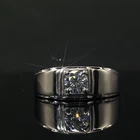 Кольцо мужское из серебра 0,5 пробы, с платиновым покрытием