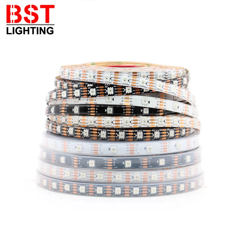 СВЕТОДИОД RGB WS2815 12 В (WS2812B/WS2813) 1 м/4 м/5 м с индивидуальной адресацией двухсигнальный