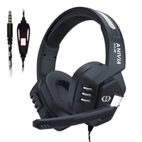 anivia ah38 black wired gaming headset for pc ps4 gammer 3 5mm jack wear long time comfortable headphone with microphone