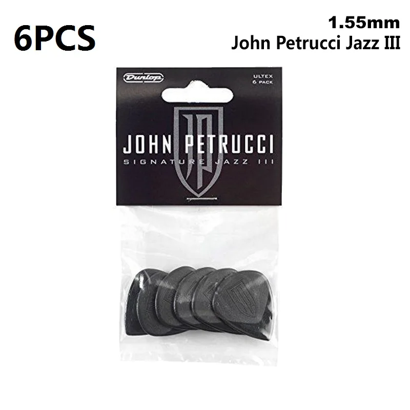6 шт. медиатор для гитары Dunlop John Petrucci Signature Jazz III 1,55 мм медиатор для гитары медиатор для акустической электрогитары - Цвет: 6PCS Jazz III JP