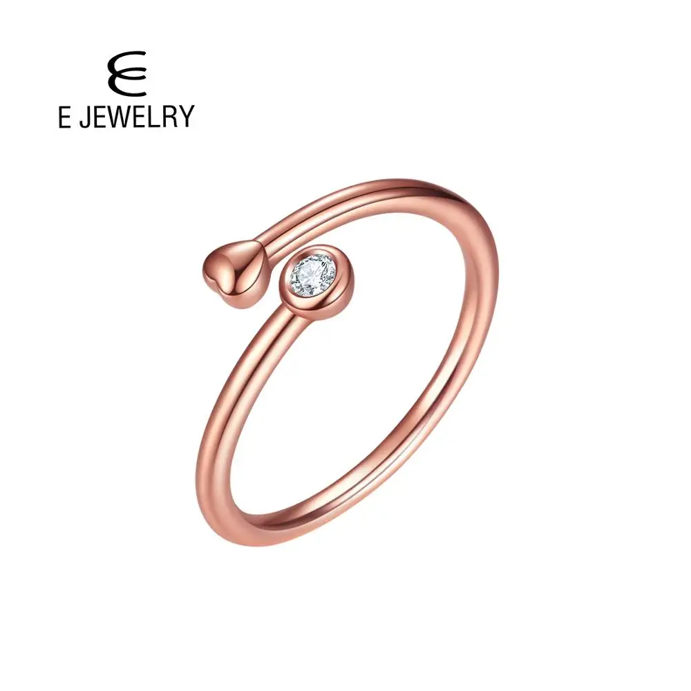 E ювелирные изделия 2 цвета кольца для женщин круглые в форме сердца с кубическим