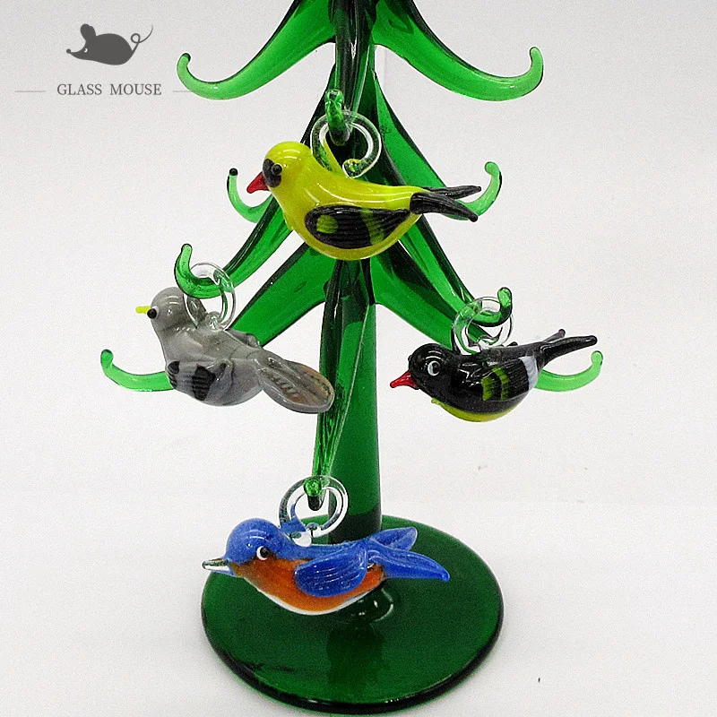 Небольшая Рождественская елка из муранского стекла ручной работы на заказ 15 см