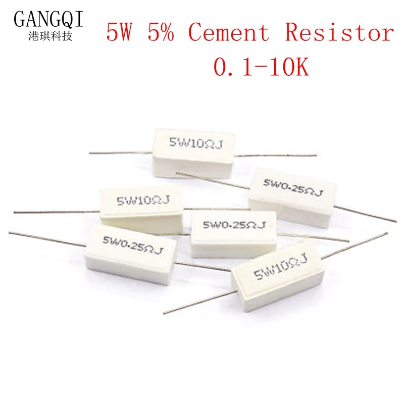 

Цементный резистор 5 Вт 5%, сопротивление мощности 0,1 ~ 10K 0.1R 0.5R 1R 10R 100R 0,22 0,33 0,5 1 2 5 8 10 15 20 25 30 100 1K 10 кОм, 10 шт.