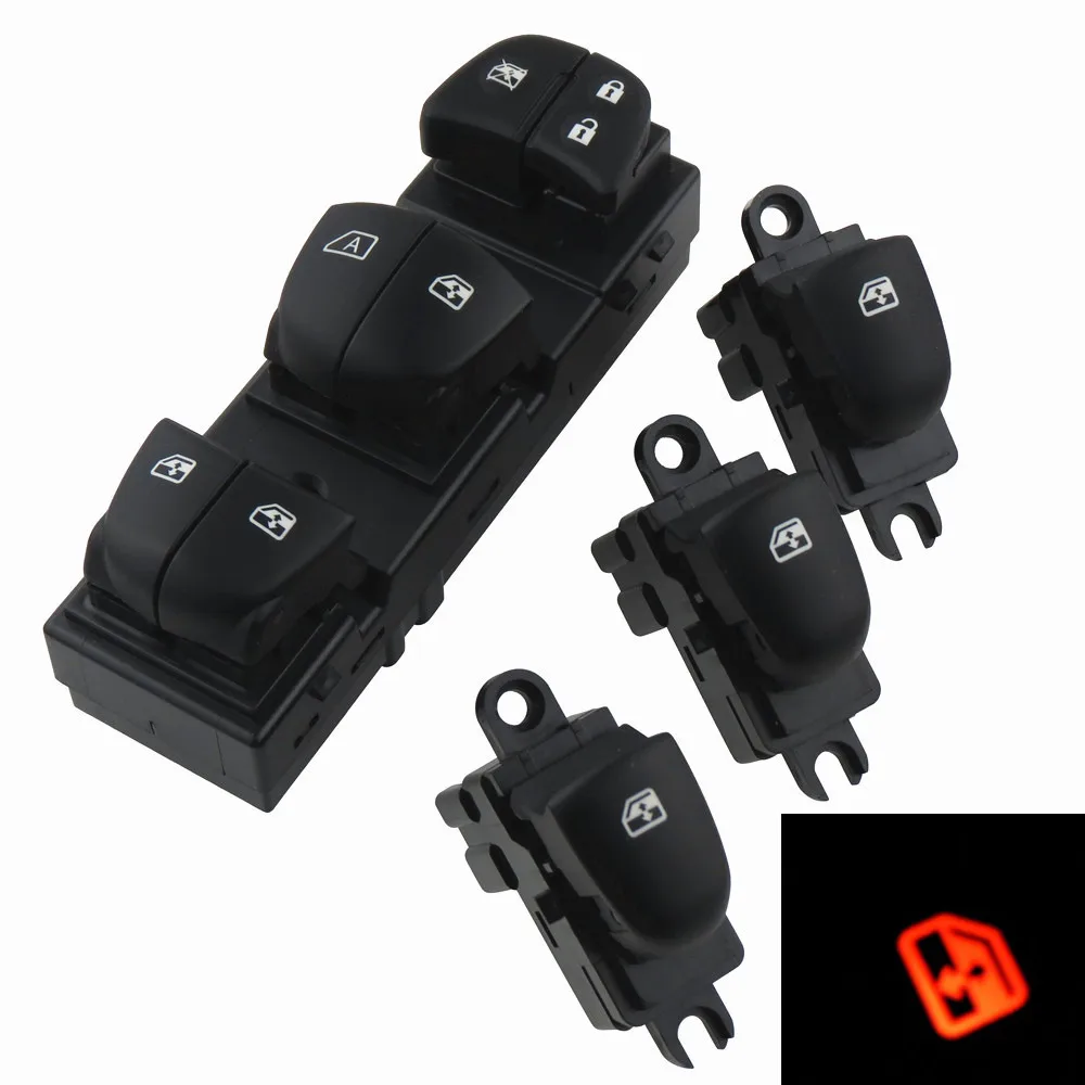 Red light 25411-1KL5A 254011KA0A 25401-1KA0B Window Master Control Switch for Nissan Qashqai Altima Sylphy Tiida X-Trail | Автомобили и