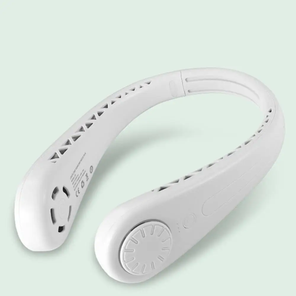 Портативный подвесной шейный вентилятор с USB зарядкой воздушный охлаждающий для