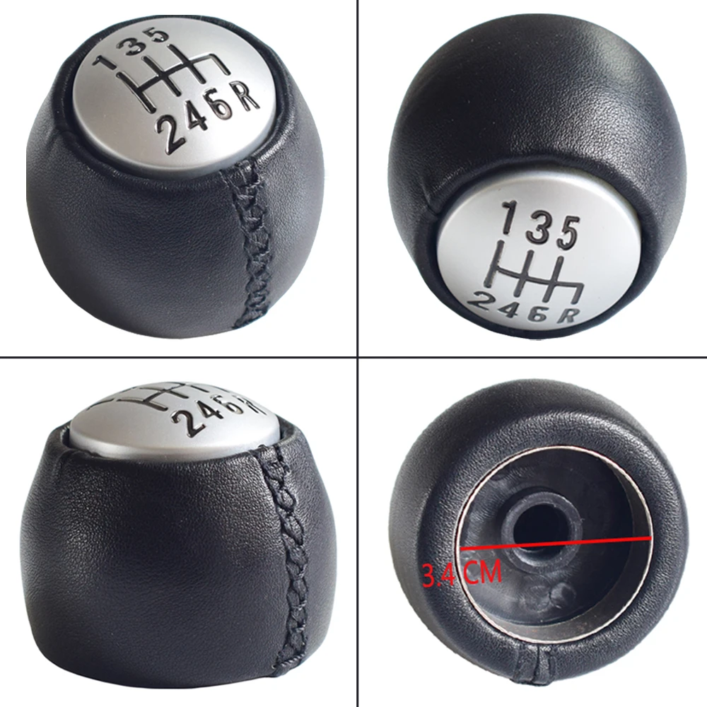 

Gear Shift Knob Stick Lever Shifter HandBall Real Leather Car Styling Fir For Alfa Romeo GT 147 166 Manual 6 Speed