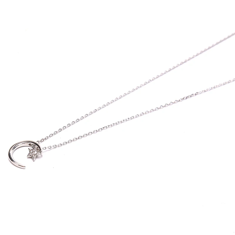 

1Pcs Clavicle Chain Woman Wedding Jewelry Party Birthday Gifts Moon Star Necklace Fashion Simple Sparkling