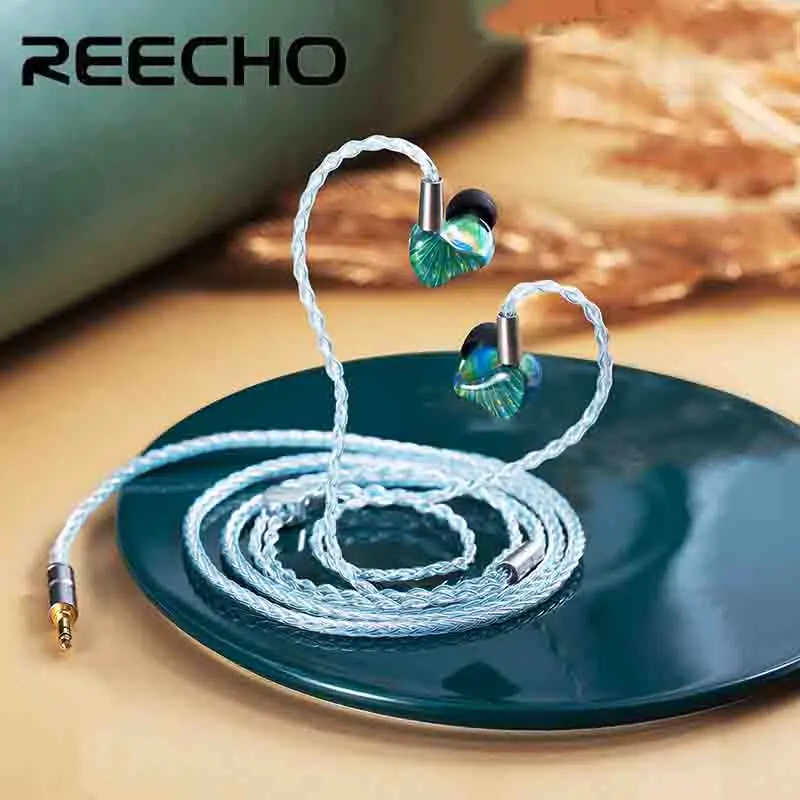 

REECHO двойной динамический диск гибридный + BA Hi-Fi наушники вкладыши съемный кабель наушники с функцией превосходной передачи басов музыкальн...