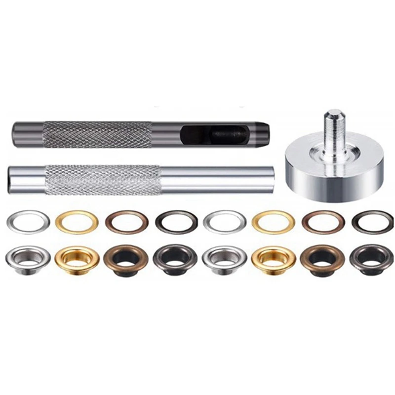 

8mm Diamond Boat Pad Eye Plate Anchor with 200 Set 6 mm Metal Grommets Eyelets Kit