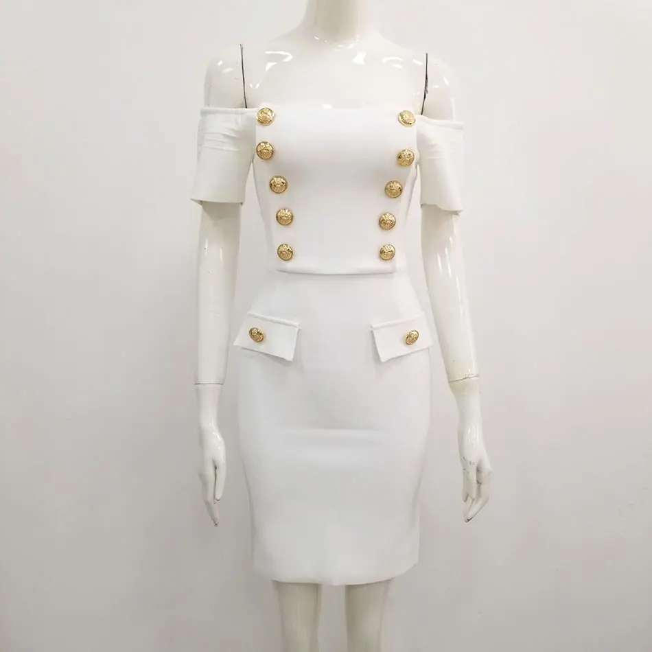 

2020 New Women Elegant black white slash neck short sleeve Vestido Celebrity Party Bodycon Bandage Dresses wholesale