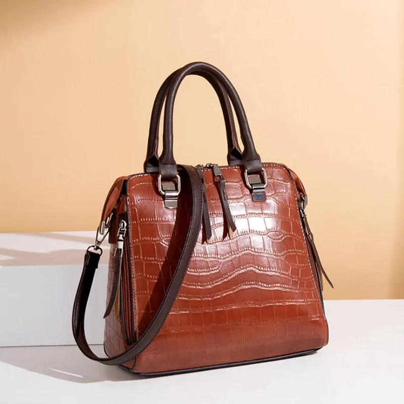 4Pcs Women Pattern Leather Handbag+Crossbody Bag+Messenger Bag+Card Package solid zipper Ladies Solid handbags set bolso mujer | Багаж и