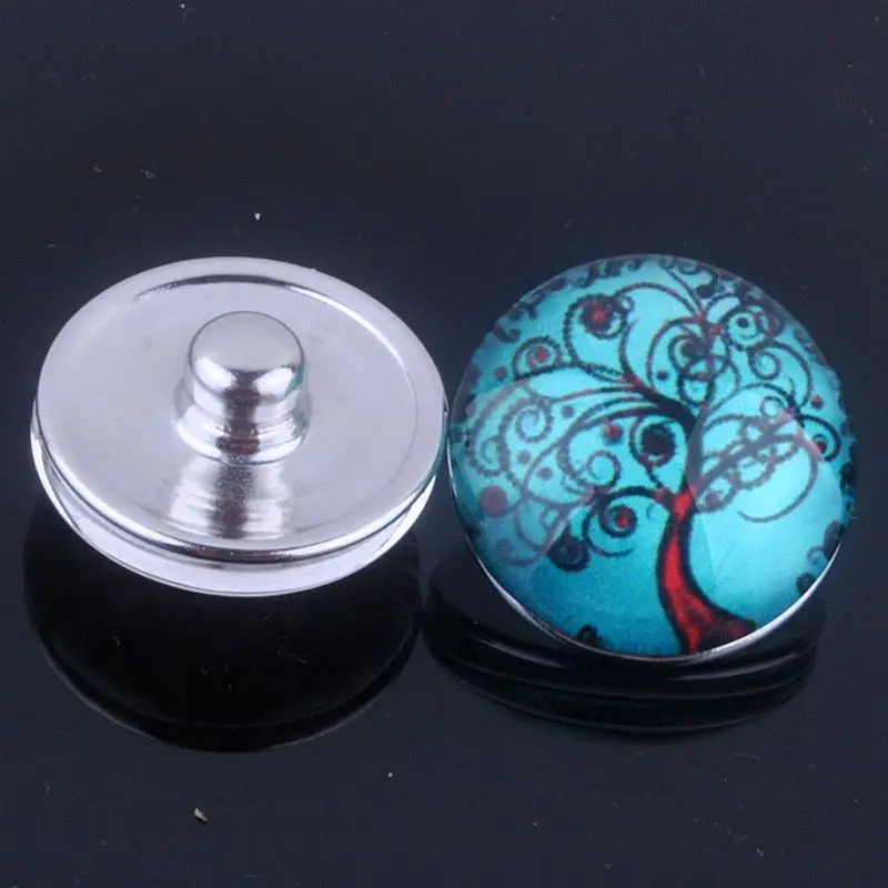 (8 шт./лот) Женская Кнопка с деревом жизни ювелирные изделия подвеска для браслета