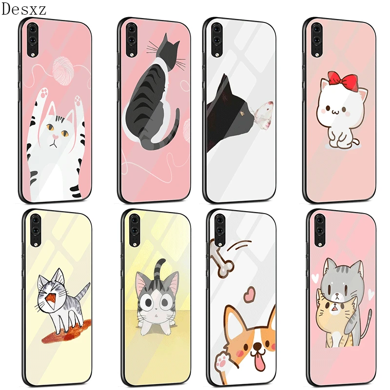 Desxz стеклянный Чехол для мобильного телефона Kawaii Molang аниме собака мультяшная
