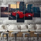 5 панелей Феррари паук шоссе Драйв Плакаты HD холст настенные художественные картины украшения аксессуары для гостиной домашний декор картины
