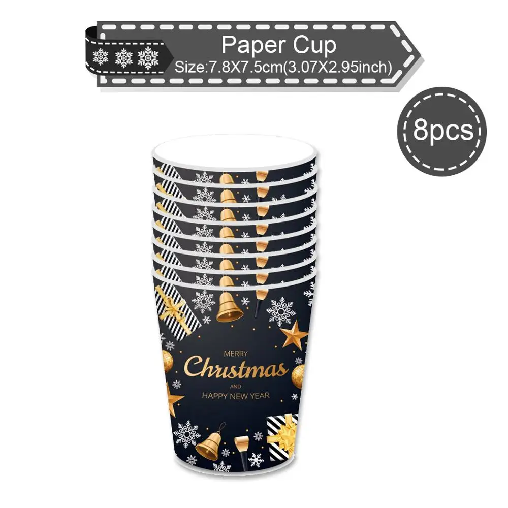 Paper Cup 8pcs Новогодняя фоторамка из фольги с воздушным шаром рождественские украшения для дома рождественские украшения Noel Navidad рождественские украшения - Цвет: Paper Cup 8pcs