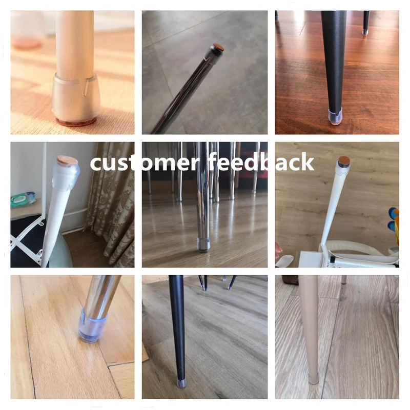 

24pcs Transparent Non-Slip Silicone Chair Caps Table Foot Pads for Round 12-16mm Bottom Furniture Covers Socks Floor Protectors