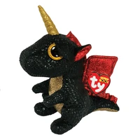 ty beanie boos rare dragon with horn grindal sparkly glitter eyes childrens toy stuffed animal plush toy boy birthday gift 15cm