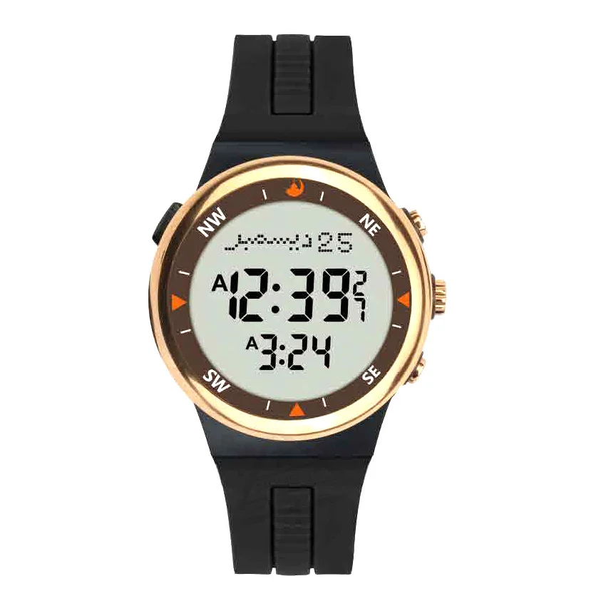 Мусульманские часы с Qibla Fajr Time Azan Alarm для всех молитв - Цвет: Champ White Screen
