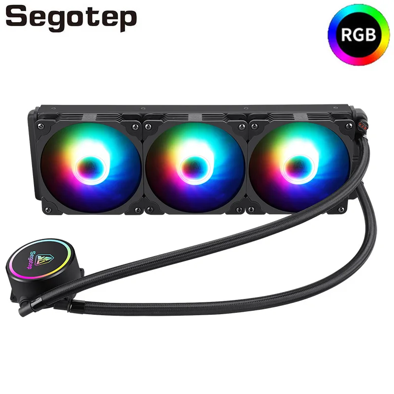 

Segotep CPU Water Cooling Cooler Fan RGB For Intel LGA 2066 2011-V3 1200 115X AMD AM4 TR4 Desktop Computer Liquid Radiator