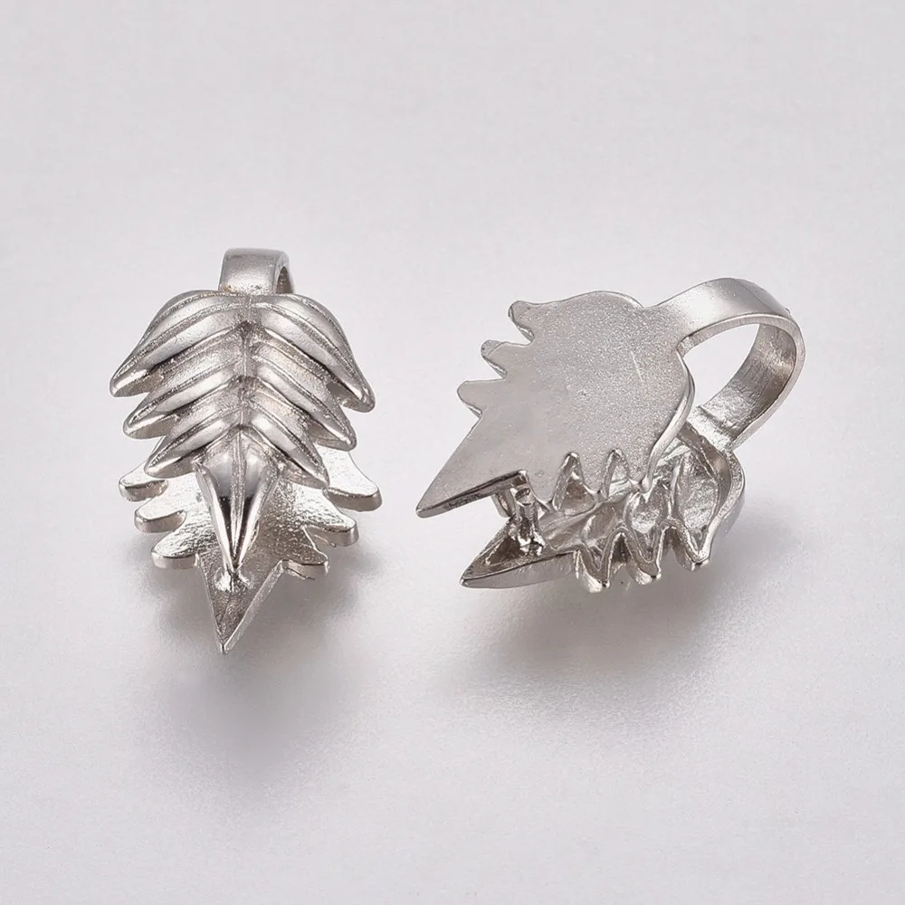 

5 pc Platinum Plated Brass Ice Pick Pinch Bails Nickel Free about 11mm wide 17mm long 10mm thick