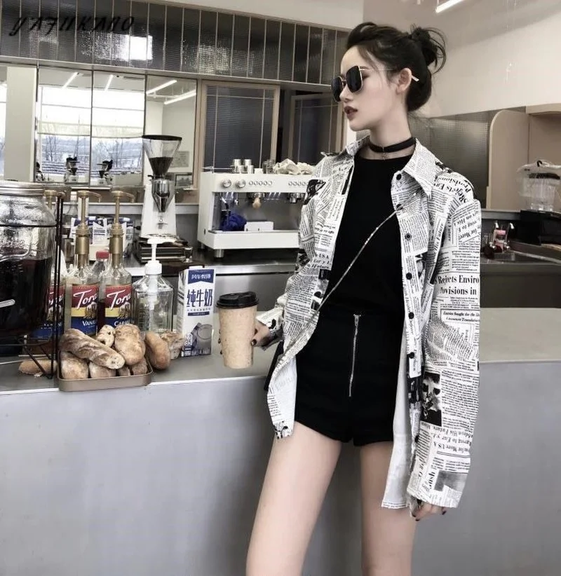 

Vintage Shirts for Women Spring 2021 Fashion Plus Size Button Up Shirt Women Long Sleeve Loose Casual Print Blouse