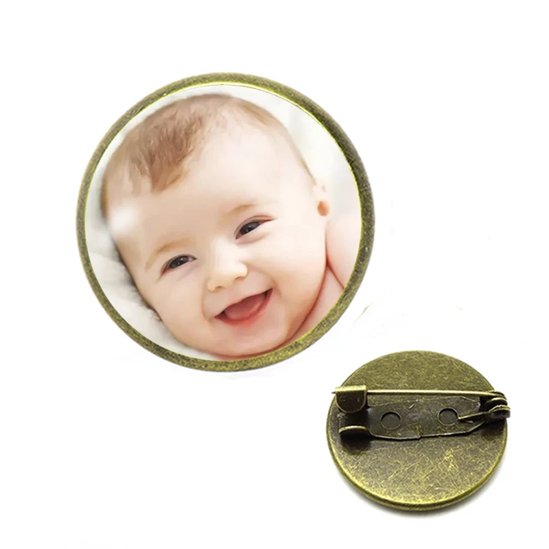 Ручная работа индивидуальная фотография семейная стеклянная брошь ребенок Папа