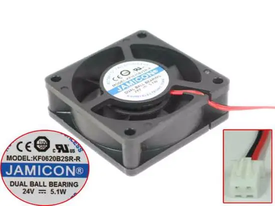 Jamicon KF0620B2SR-R DC 24V 5 1 W 60x60x20 мм 2-провод Сервер вентилятор охлаждения | Компьютеры и