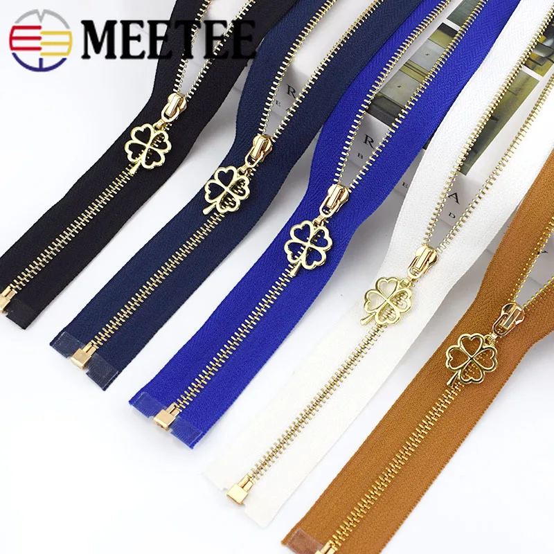 Meetee 2 шт. 40/50/60/70 см 3 # металлические застежки молнии с открытым замком золотая