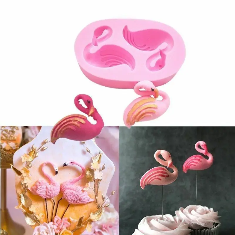 

Delidge 1 PC Flamingo Shaped Silicone Fondant Mould DIY Chocolate Sugarcraft Baking Mold Cake Decorating Tool