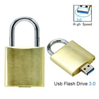 С золотистым замочком USB флэш-накопитель 4 ГБ 8 ГБ 16 ГБ оперативной памяти, 32 Гб встроенной памяти, с металлическим замком U диск Memory Stick креативный подарок Usb 3,0 флеш-накопитель брелок для ключей