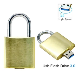 С золотистым замочком USB флэш-накопитель 4 ГБ 8 ГБ 16 ГБ оперативной памяти, 32 Гб встроенной памяти, с металлическим замком U диск Memory Stick креативный подарок Usb 3,0 флеш-накопитель брелок для ключей