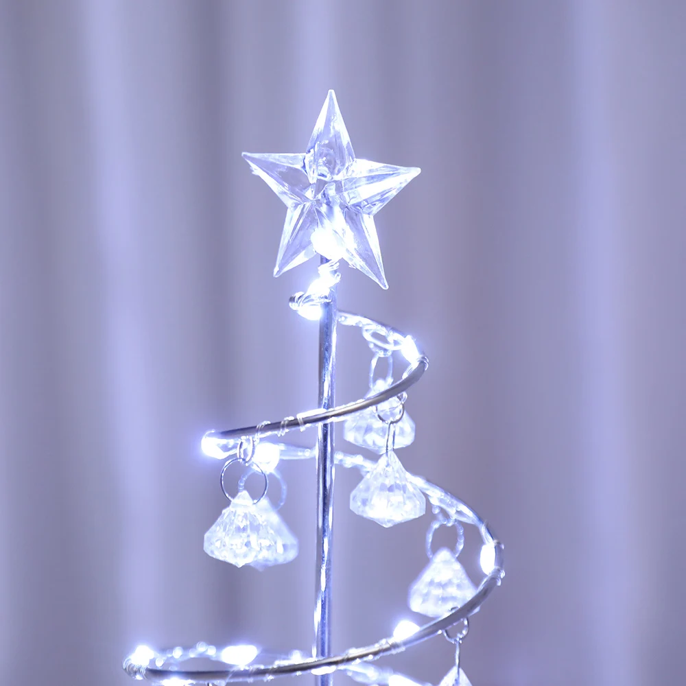 Светодиодный светильник для дерева с кристаллами питание от аккумулятора цвет