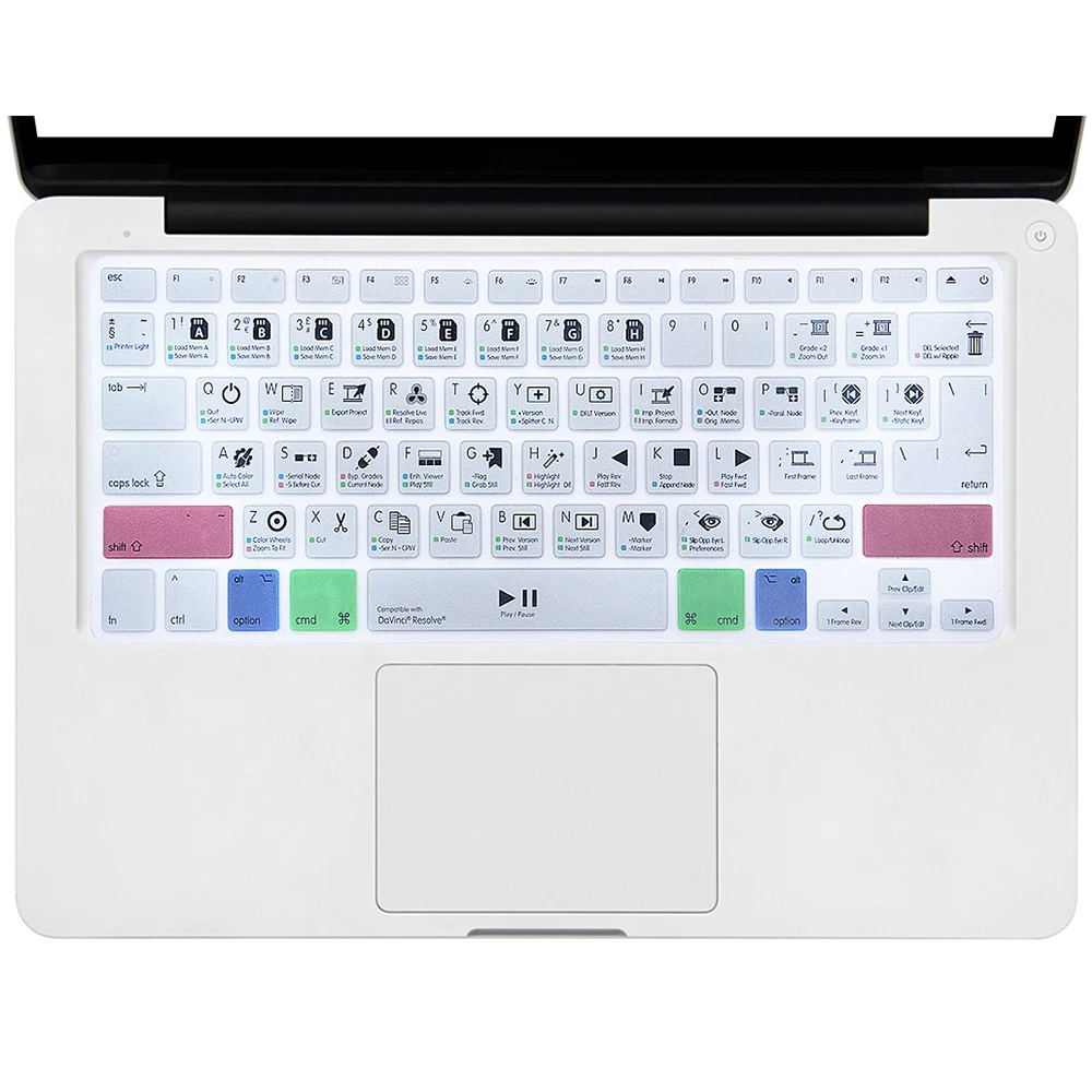 HRH premium Pro Final Cut Pro X AI PS ярлык клавиатуры кожаный чехол для Macbook Air Pro retina 13 15 17 США/ЕС раскладка оба - Цвет: DaVinci Resolve