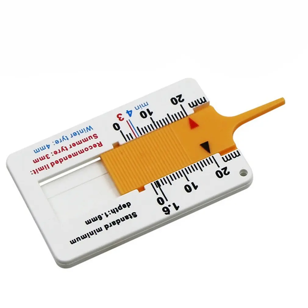 

Plastic Tire Ruler 0-20MM Vernier Depth Caliper Tire Depth Ruler Portable Tire Pattern Depth Meter Yellow