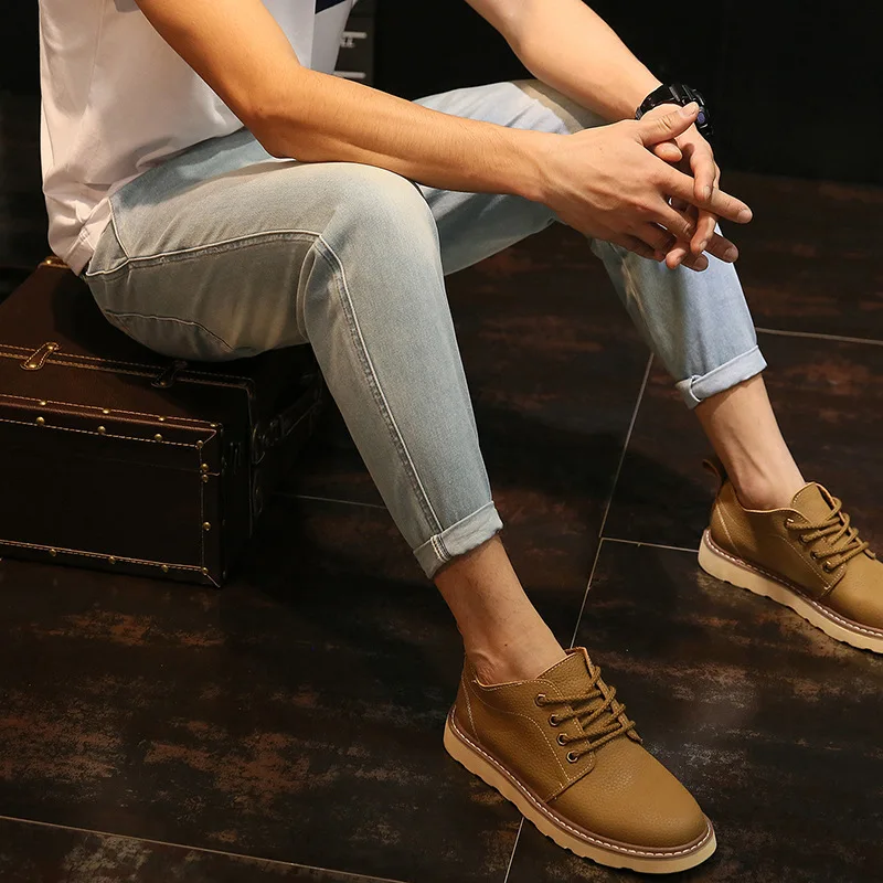 

Men's Loose Summer Thin Harem Pants Youth 9-point Fashion Jeans Solid Color Straight Denim Pants