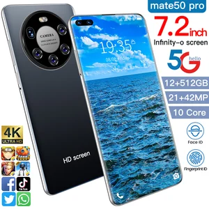 2021 Latest Smart Phone Mate 50 Pro 12Gb Ram 512Gb Rom Dual SIM
Unlocked Smartphone Android 10.0 Deca Core 4G/5G Mobile Phones