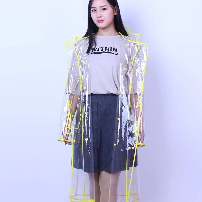 Дождевик Женский непродуваемый из ЭВА прозрачный Дождевой Плащ|Плащи| |