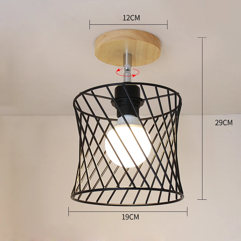 

Retro Industrial Led Ceiling Lights Vintage Glass Crystal Ceiling Lamp Modern E27 Led Lamp Home Plafondlamp Living Room Kitchen