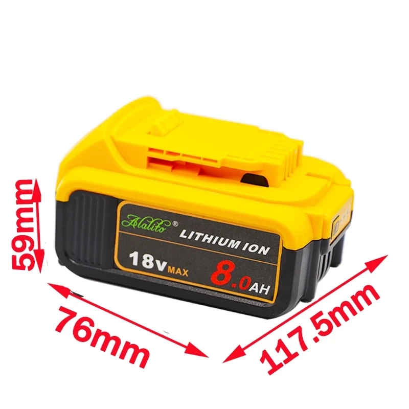 3 шт. 18 в 8.0Ah Макс XR Батарея електричюеского инструмента Замена для DeWalt DCB184 DCB181 DCB182