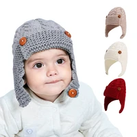 russian baby knit hat boys girls winter thicken children windproof ear protection kids warm hats outdoor lei feng cap 5 colors