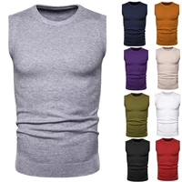 luclesam winter men warm sleeveless knitted sweater mens solid color cotton waistcoat vest sueteres para hombre