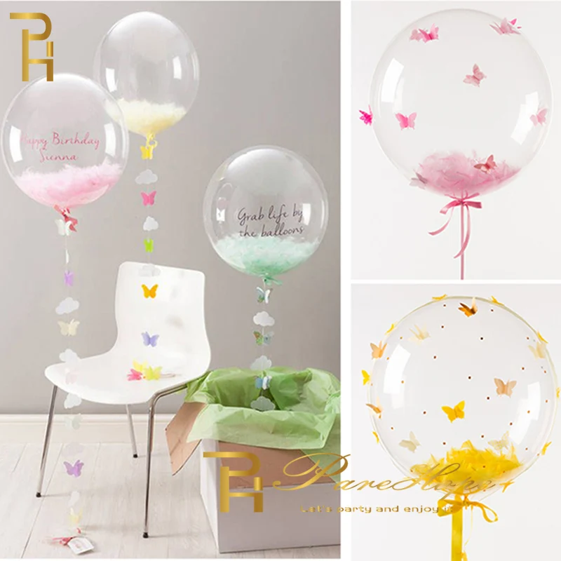Свадебные украшения воздушные шары в виде перьев с конфетти для дня рождения