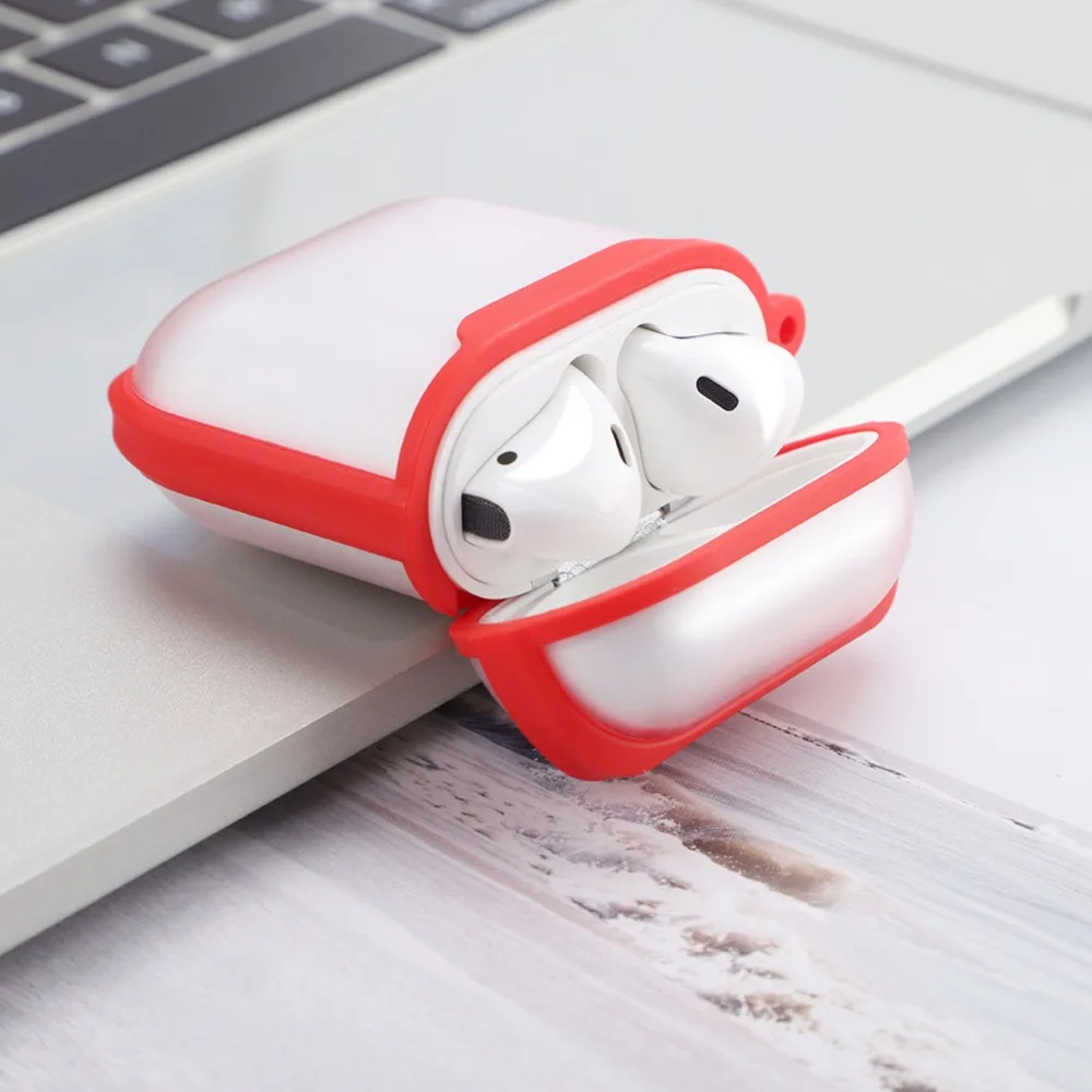 Прозрачный матовый чехол для AirPods, прозрачный чехол для Apple Airpods, 2 чехла, коробка для наушников, аксессуары, сумка, беспроводной Bluetooth, чехол для наушников