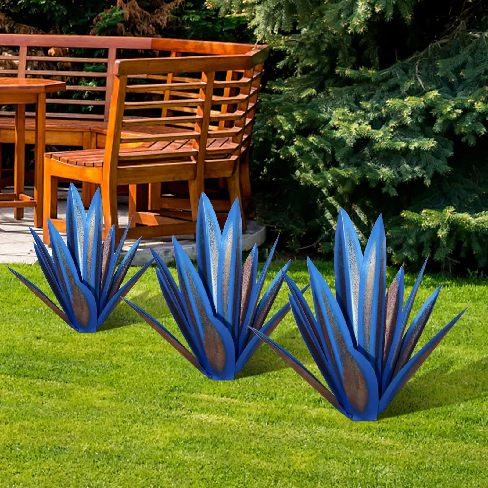 

9 leaves35cmDiy Metal Art Tequila Crafts Sewing Rustic Sculpture Garden Yard Sculpture Home DecorOutdoor Garden Signs Decor