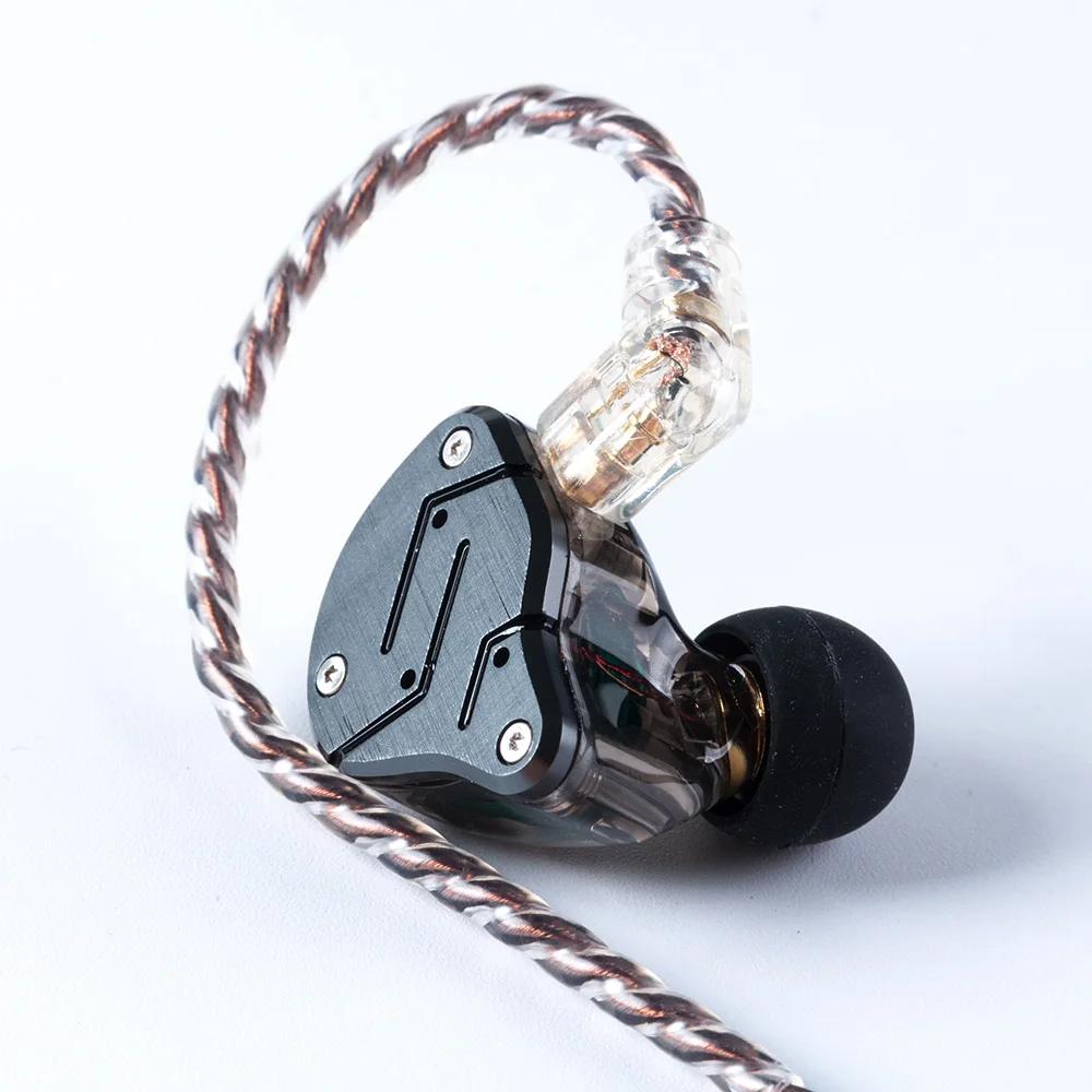 Гибридные наушники вкладыши KZ ZSN 1BA + 1DD Hi Fi мониторы спортивные для бега DJ